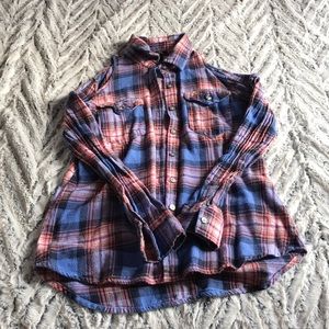 Rue 21 Flannel with Cutout Shoulders
